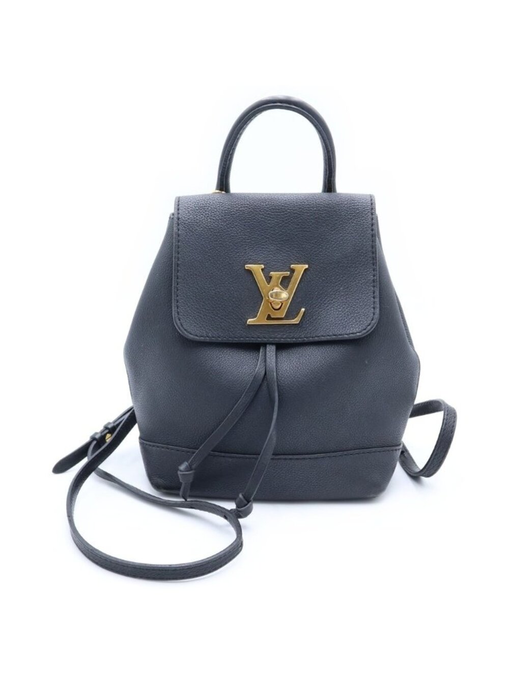 Louis Vuitton Lockme Backpack Mini Black Leather Gold
